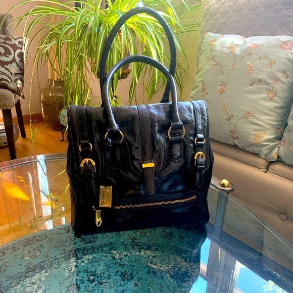 ✨BADGLEY MISCHKA✨ Black Leather Handbag - Picture 2 of 9